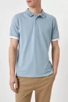 Image of Mens Two-tone Pique Polo Shirt