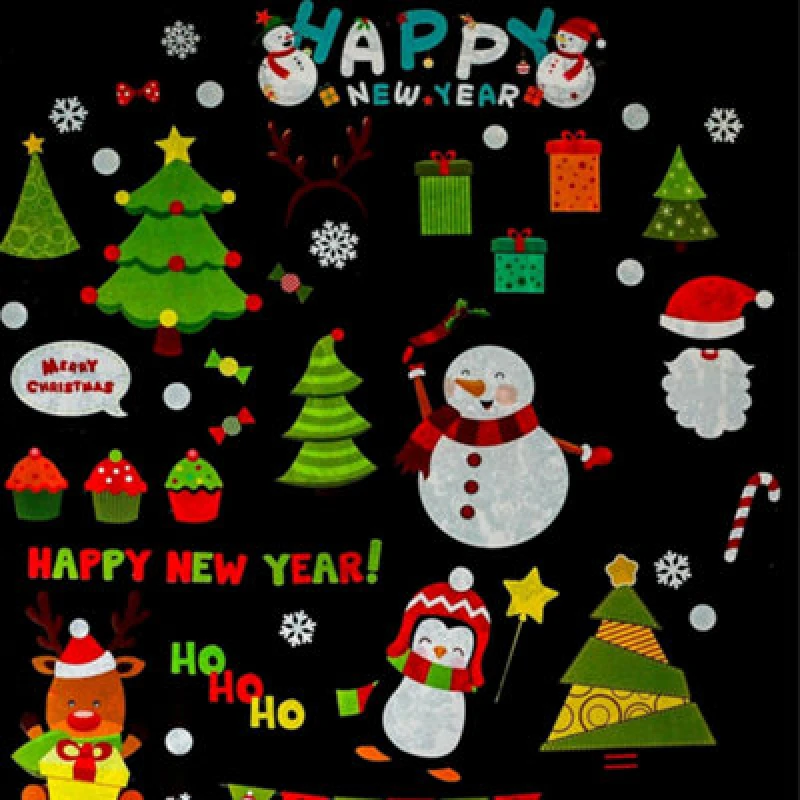 Image of Xmas Haus Christmas Window Themed Sticker Set Of 78