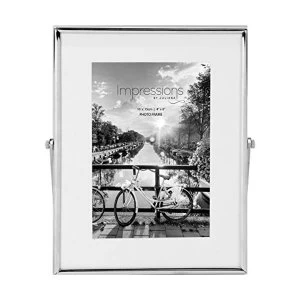 Image of 4" x 6" - Impressions Silver Colour Frame White Border