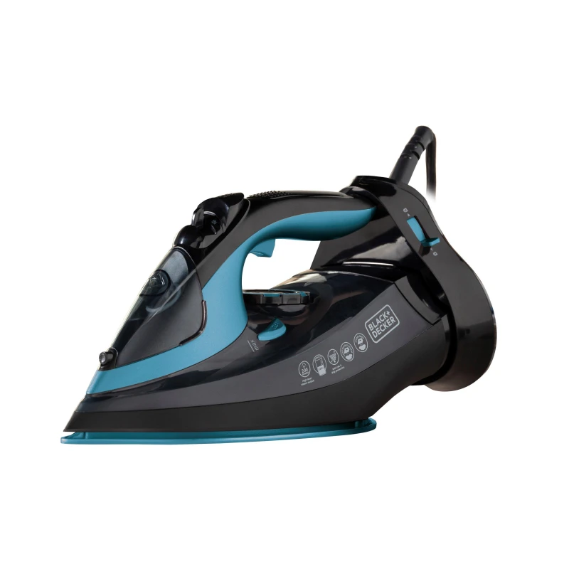Image of Black and Decker 2600W Steam Iron Cord/Cordless Ironing Medium Blue 38835518390
