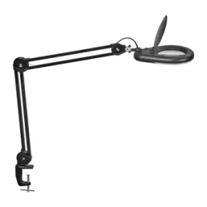 Image of Eclairage a loupe a LED lunette 127mm (5 po.) Pince de table noir avec cache t