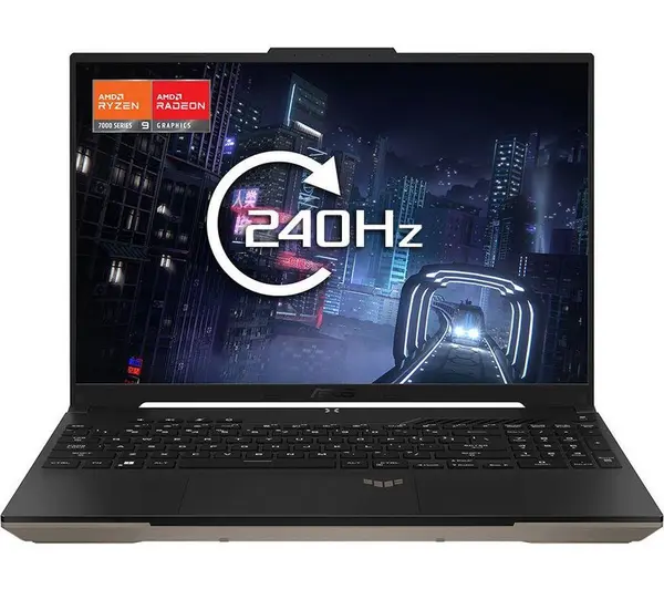 Image of Currys Electronics > Computers > Laptops ASUS TUF Gaming A16 Advantage Edition 16" Gaming Laptop - AMD Ryzen 9, RX 7600S, 1TB SSD, Silver/Grey 10259