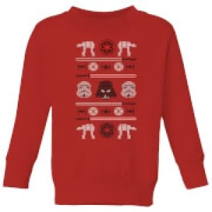 Image of Star Wars Imperial Knit Kids Christmas Sweatshirt - Red - 5-6 Years