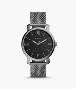 Image of Fossil Men Rhett Three-Hand Smoke Stainless Steel Watch