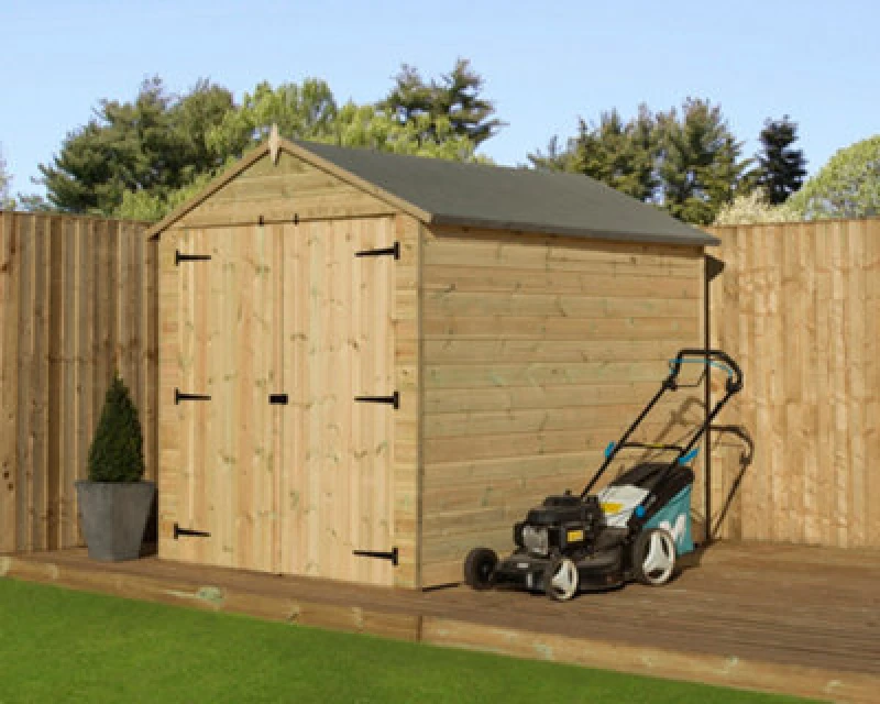 Image of Empire Sheds Empire 9500 Premier Apex Shed Double Door 6X7 Pressure Treated Tongue And Groove Wooden Garden Shed (6' X 7' / 6ft X 7ft) (6X7)