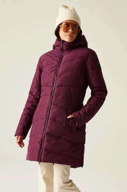 Image of Dare 2b Womens Striking Waterproof Insulated Padded Jacket in Purple Size: 20 Purple Female 20