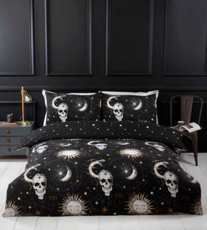Image of Rapport Home Tarot Microfibre Polyester Reversible Duvet Set with Pillowcase Multi