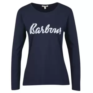 Image of Barbour Womens Otterburn L/S Tee Navy/White 12