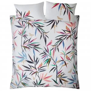 Image of Sara Miller Bamboo Print Duvet Set - White - Double