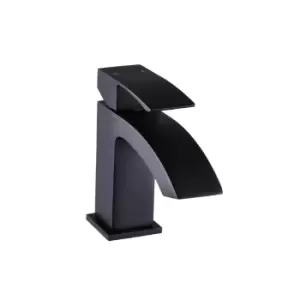 Image of Black Mono Basin Mixer Tap - Wave