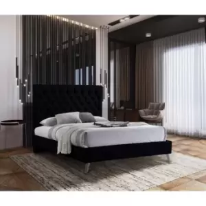 Image of Casana Bed Small Double Plush Velvet Black