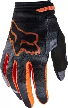 Image of FOX 180 Bnkr Youth Motocross Gloves, black-green-multicolored, Size S, black-green-multicolored, Size S