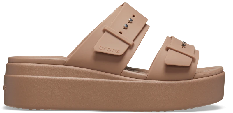Image of Crocs Women Brooklyn Buckle Sandals Latte 8