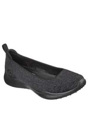 Image of Skechers Microburst 2.0 Circular Knit Skimmer Ballerinas, Black, Size 8, Women