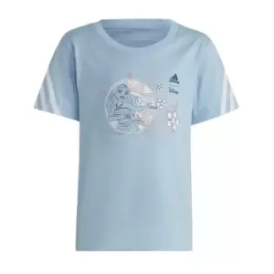 Image of adidas Disney Moana T-Shirt Kids - Blue Dawn / White