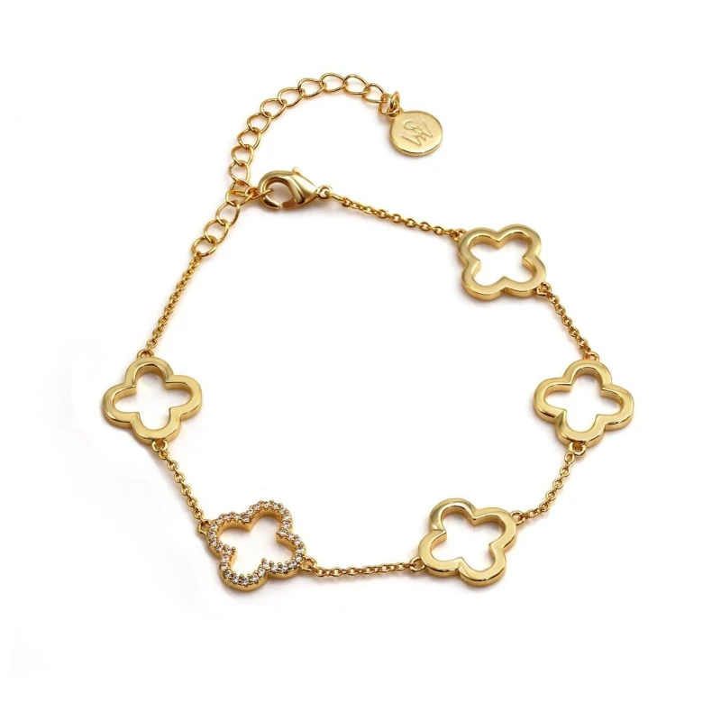 Image of Say It With Clover Bracelet - Yellow Gold Gold