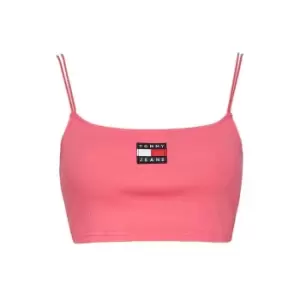 Image of Tommy Jeans Tjw Crop Rib Badge Double Strap - Pink