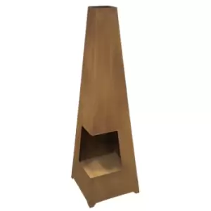 Image of Dellonda Chiminea, Wood Burner, Heater for Outdoors W45cm x H150cm, Corten Steel