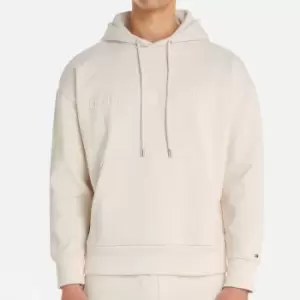 Image of Tommy Hilfiger Mens Archive Hilfiger Logo Hoodie - Feather White - S