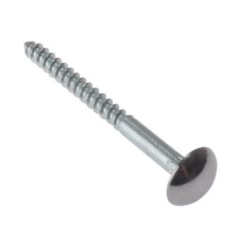Image of ForgeFix Mirror Screw Chrome Domed Top Slotted CSK ST ZP 1.1/2in x 8 Bag 10