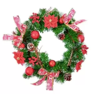 Image of Premier Christmas Dressed Wreath (40cm) (Red)
