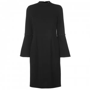 Image of DKNY Balloon Pearl Sleeve Dress Ladies - Black