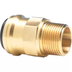 Image of 28MM X 1" BSP Ring Main M Brass Straight Adaptor