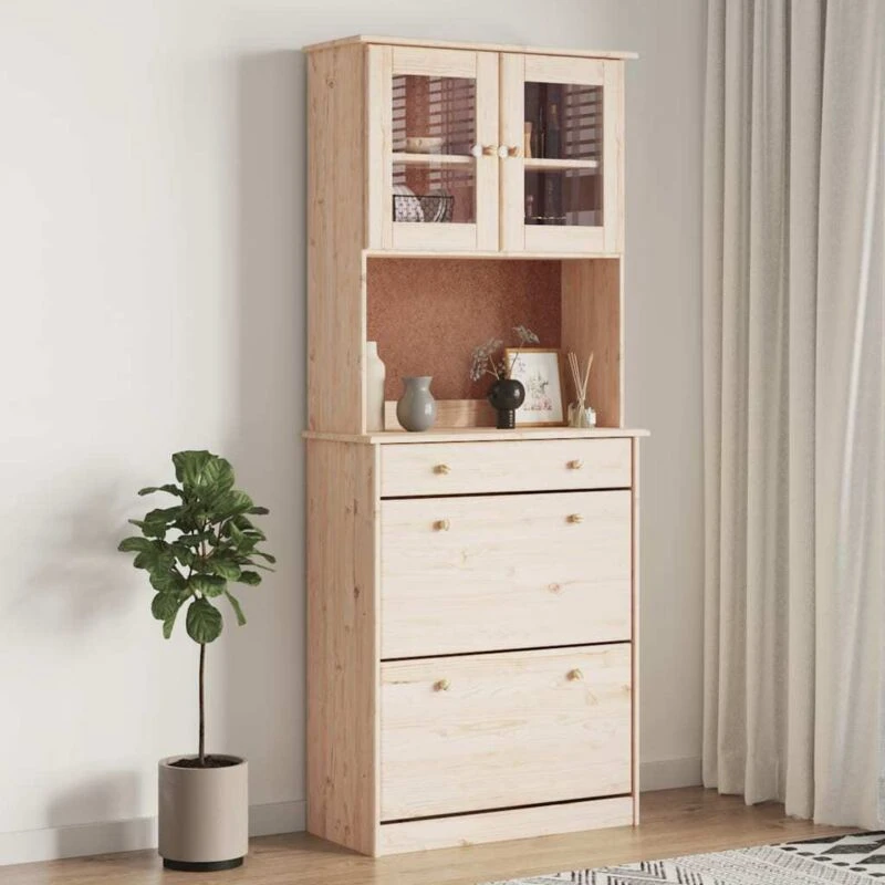 Image of VIDAXL Highboard alta 77x35x188cm Solid Wood Pine Vidaxl 8720845886417