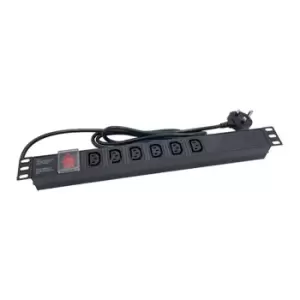 Image of Powercool 1U PDU Horizontal Type 6Way 1.8m, UK Plug