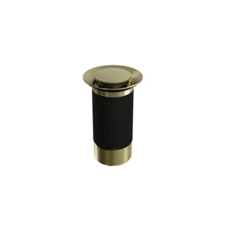 Image of Balterley Bathroom Round Click-Clack Unslotted Basin Waste Without Overflow, Top Fix Installation, 103 X 60 X 104mm, Brushed Brass