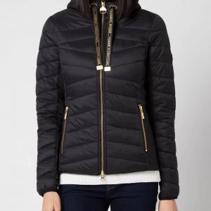 Image of Barbour International Womens Grid Quilt Jacket - Black - UK 14