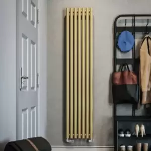 Image of Brass Horizontal Designer Radiator Oval Column Central Heating Rads 1800 x 370mm - Brass