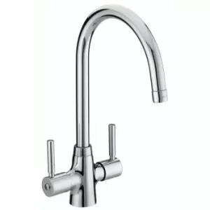 Image of Monza Kitchen Sink Mixer Tap Double Lever Modern EasyFit Chrome - Bristan