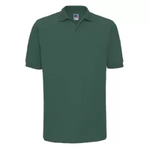 Image of Russell Mens Ripple Collar & Cuff Short Sleeve Polo Shirt (M) (Bottle Green)