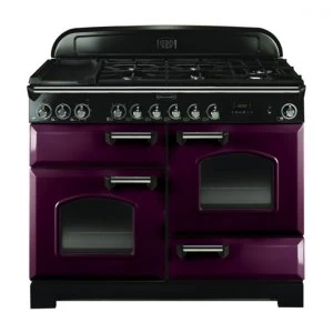 Image of Rangemaster CDL110DFFCY-C Classic Deluxe 110cm Dual Fuel Range Cooker Cranberry C