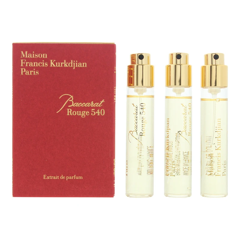 Image of Maison Francis Kurkdjian Baccarat Rouge 540 Travel Refills 3 Piece Gift Set: Extrait De Parfum 3 X 11ml
