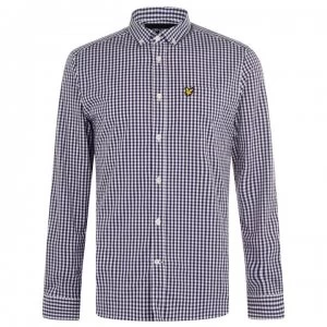 Image of Lyle and Scott Long Sleeve Gingham Shirt - Navy Z650