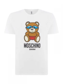 Image of Mens Moschino Large Teddy Bear Tee White