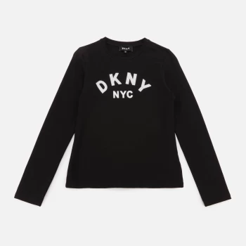 Image of DKNY Girls Long Sleeve T-Shirt - Black - 8 Years