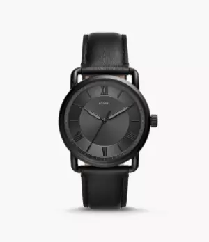 Image of Fossil Men Copeland 42-mm Three-Hand Black Leather Watch