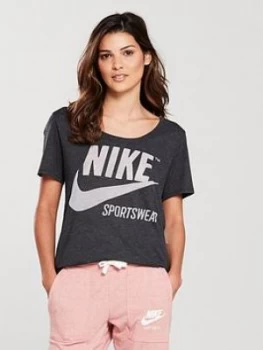 Image of Nike Sportswear Logo Tee Black Size M Women