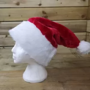 Image of Snow White Luxury Plush Santa Hat Festive With White Fur