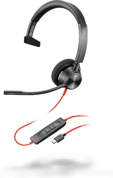 Image of HP POLY Blackwire 3310 Monaural USB-C Headset +USB-C/A Adapter 8X215AA