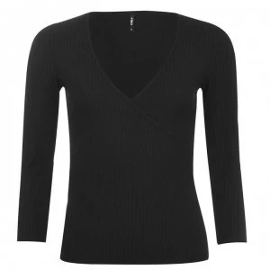 Image of Only Nella Wrap Top - Black