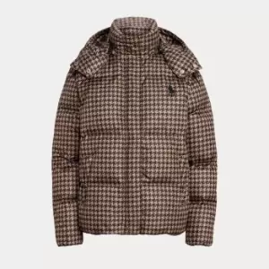 Image of Polo Ralph Lauren Womens Carly Insulated-Coat - Houndstooth/Madison Red - M