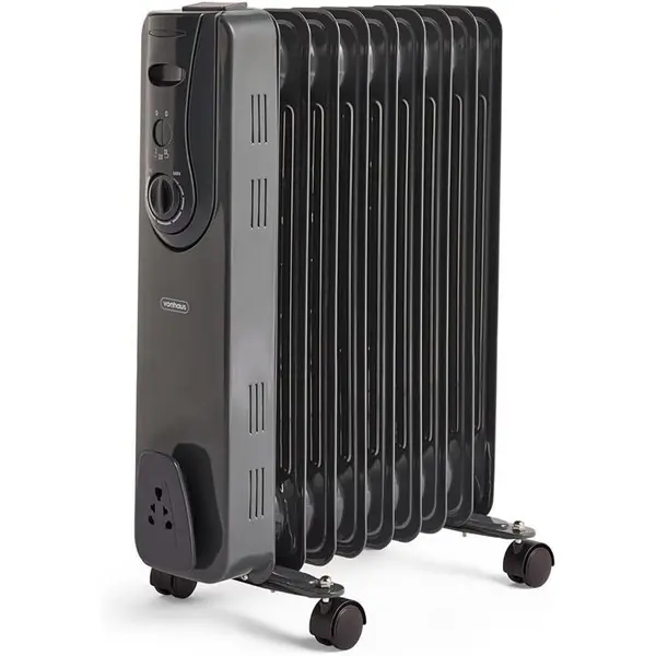 Image of VonHaus 9 Fin 2000W Oil Filled Radiator - Grey One Size