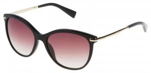 Image of Furla Shiny Black Brown Lens Sunglasses.