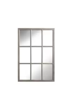 Image of Austin Large Rustic Wooden 9 Pane Window Mirror 95 x 65cm
