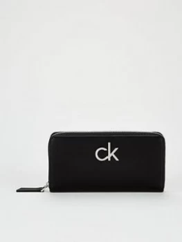 Image of Calvin Klein Re-lock Zip Around Purse - Black, Women