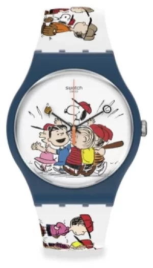 Image of Swatch FIRST BASE Swatch x Peanuts SO29Z107 Watch